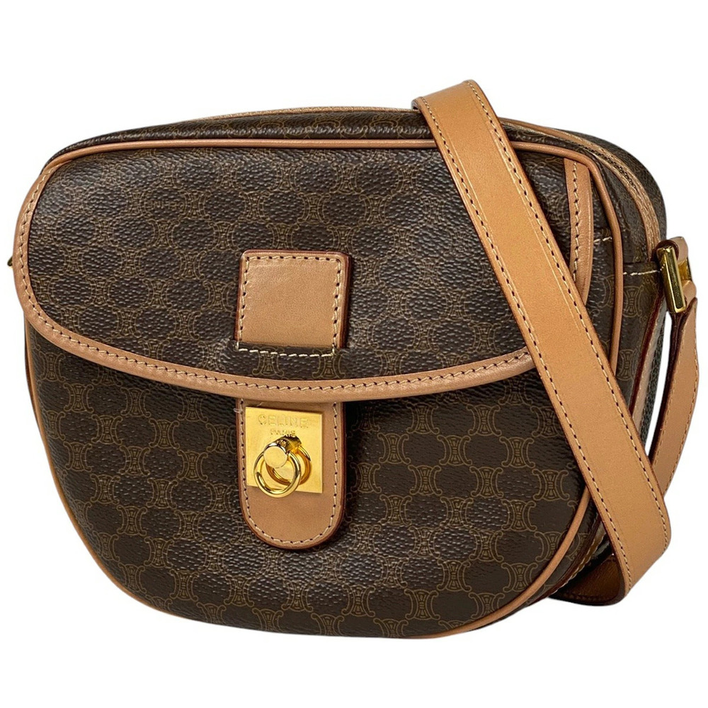 Celine Macadam shoulder bag cross Body Bum Crossbody Belt canvas brown